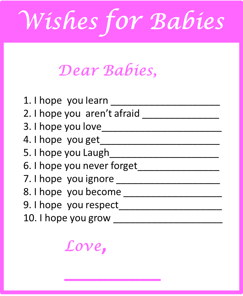 free printable baby shower games for girls