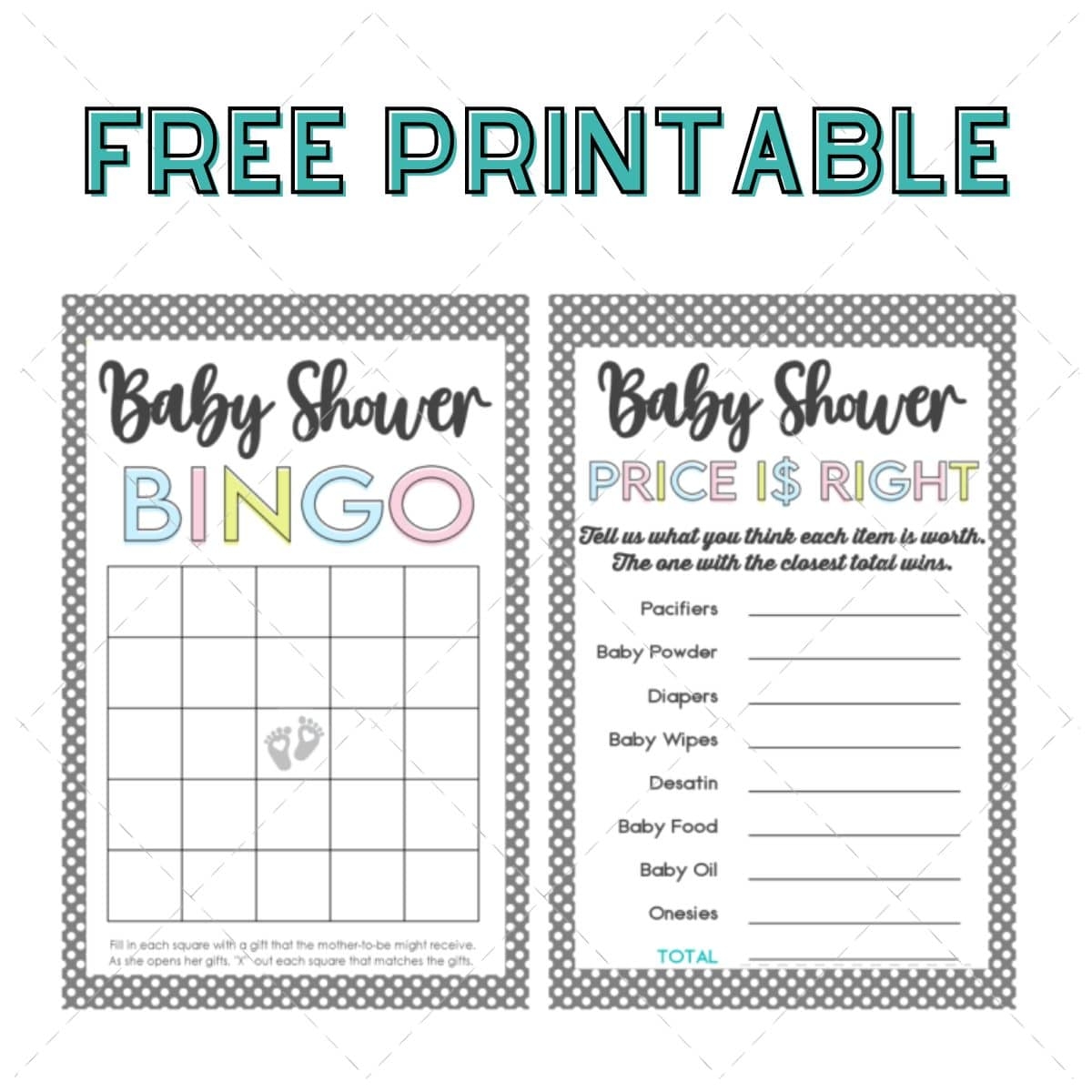 free printable baby girl baby shower games