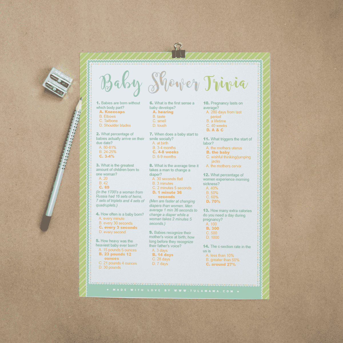 free printable baby shower games and answer keys