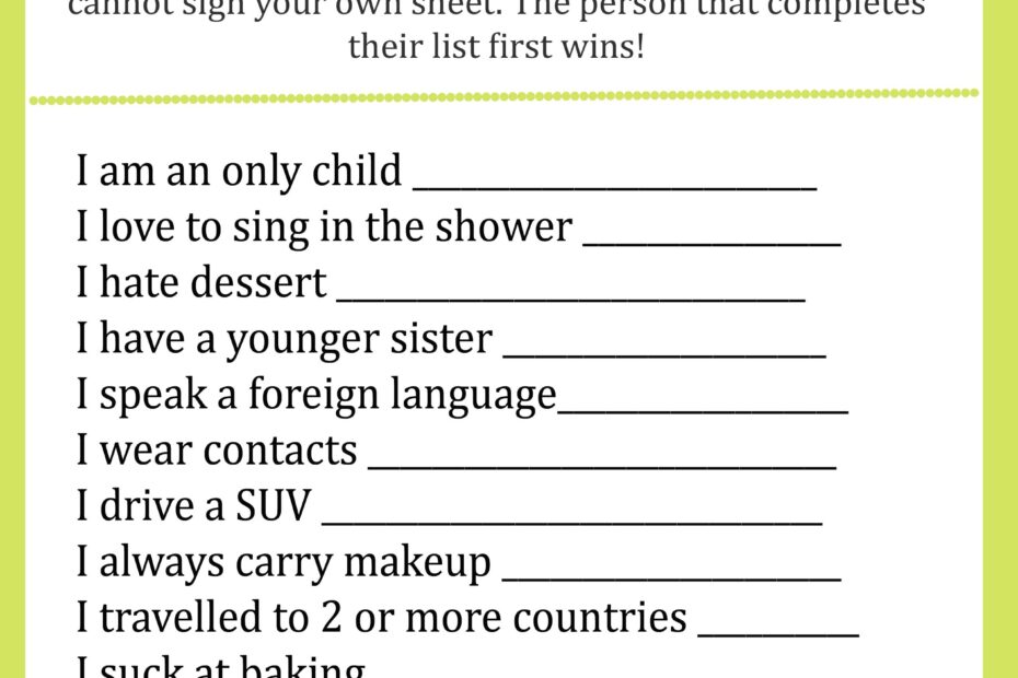 Baby Shower Ice Breaker Games