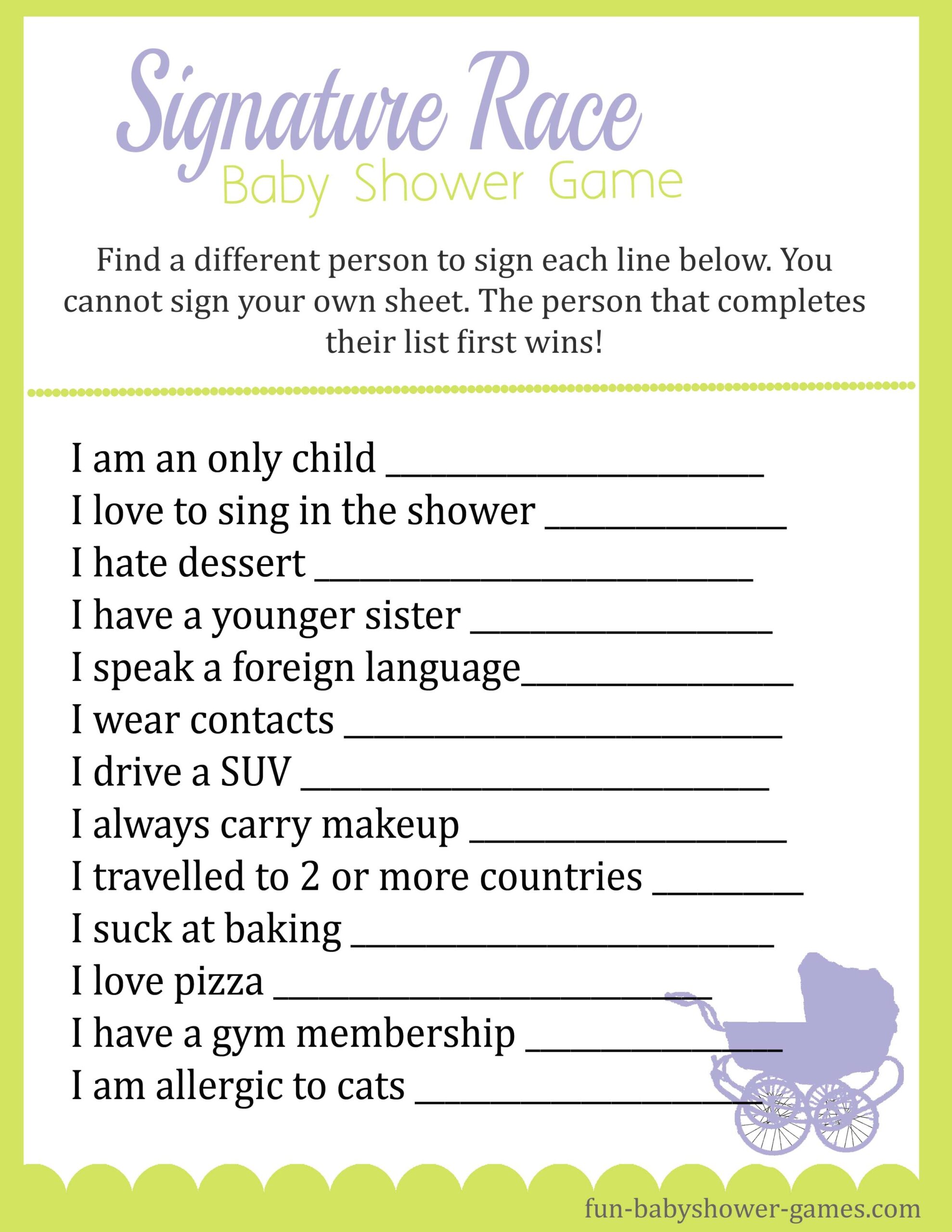 Baby Shower Ice Breaker Games