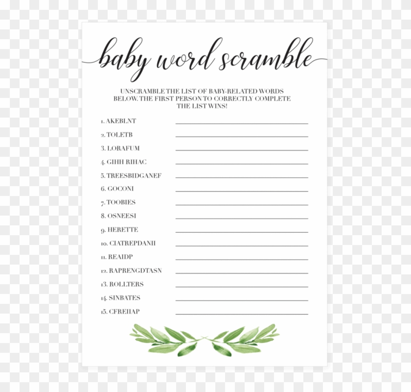 free printable baby scramble game