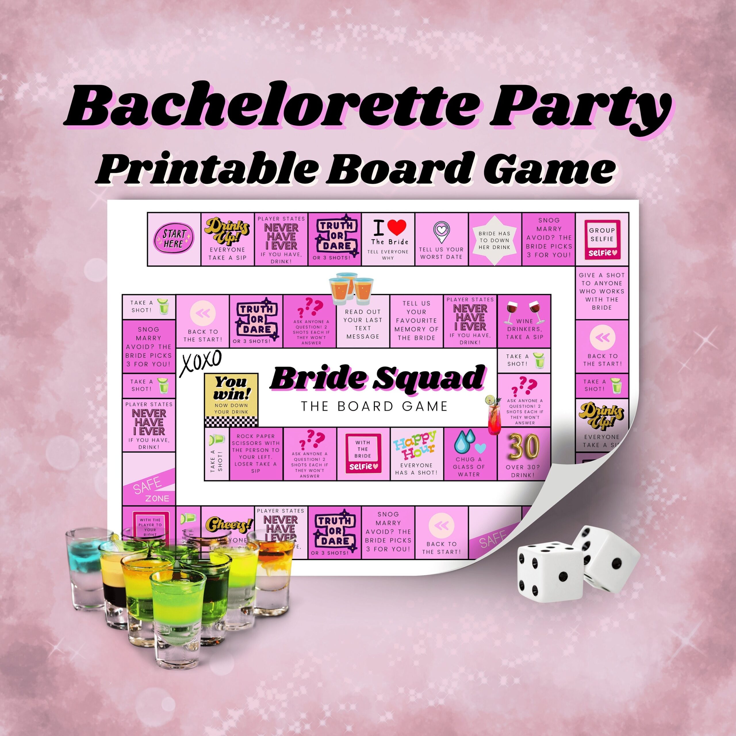Bachelorette Party Board Game Bride Squad Team Bride Hen Party 