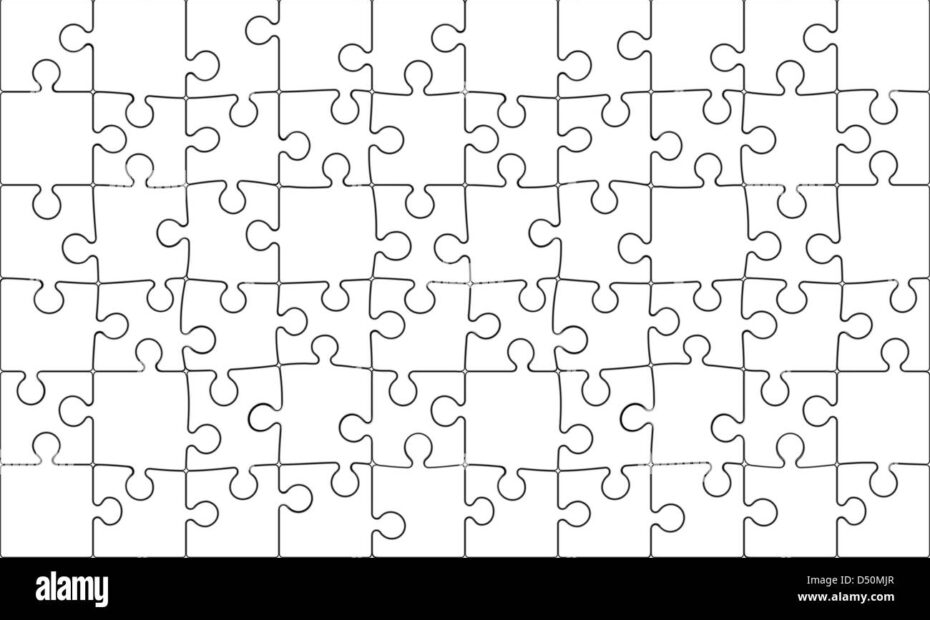 Background Vector Illustration Of Blank 60 Piece Jigsaw Puzzle