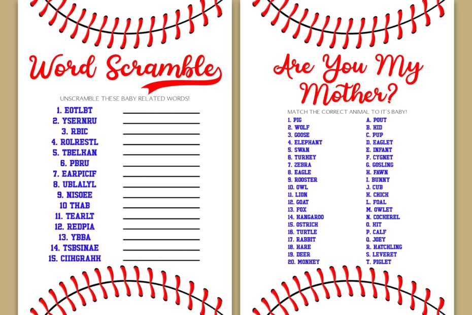 Baseball Themed Baby Shower Game Pack Printable Baby Shower Games Sports Themed Games For Baby Shower Baby Shower Games Package A56 Etsy