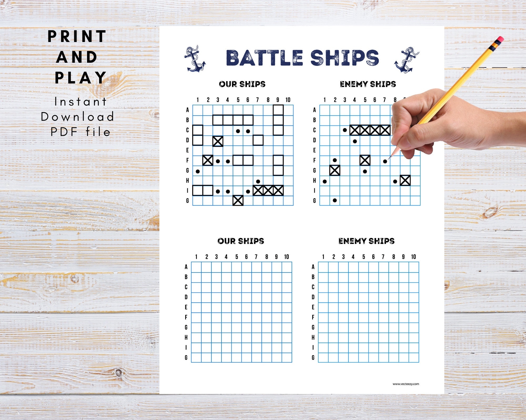free printable battleships game