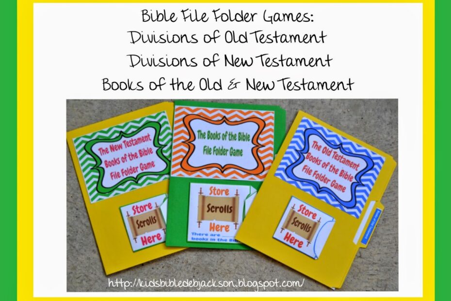 Bible Fun For Kids Bible File Folder Games