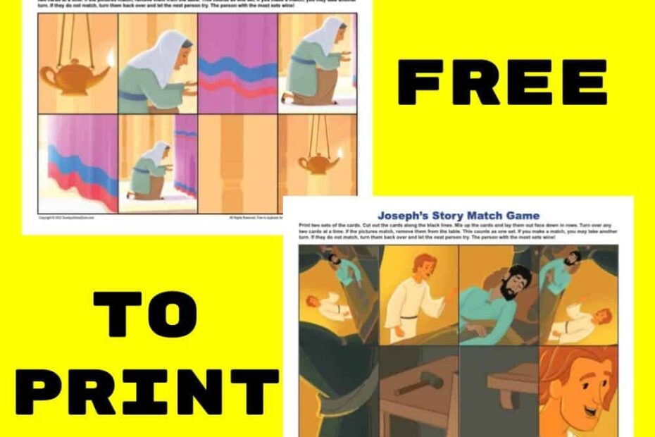 Bible Matching Games For Children On Sunday School Zone