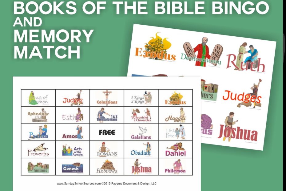 Books Of The Bible Bingo 48 Printable Cards U0026 Memory Match Game Etsy