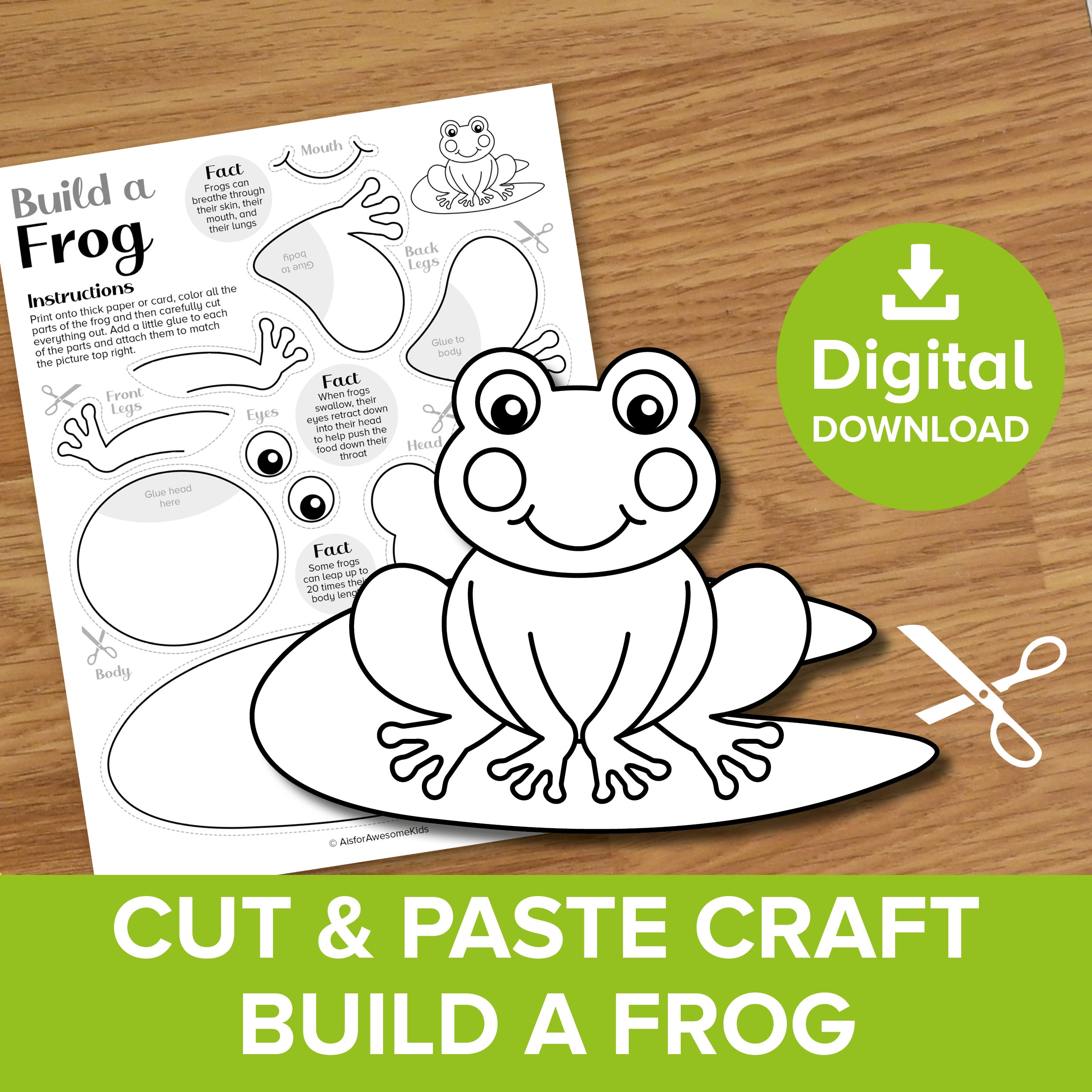 printable frog craft template