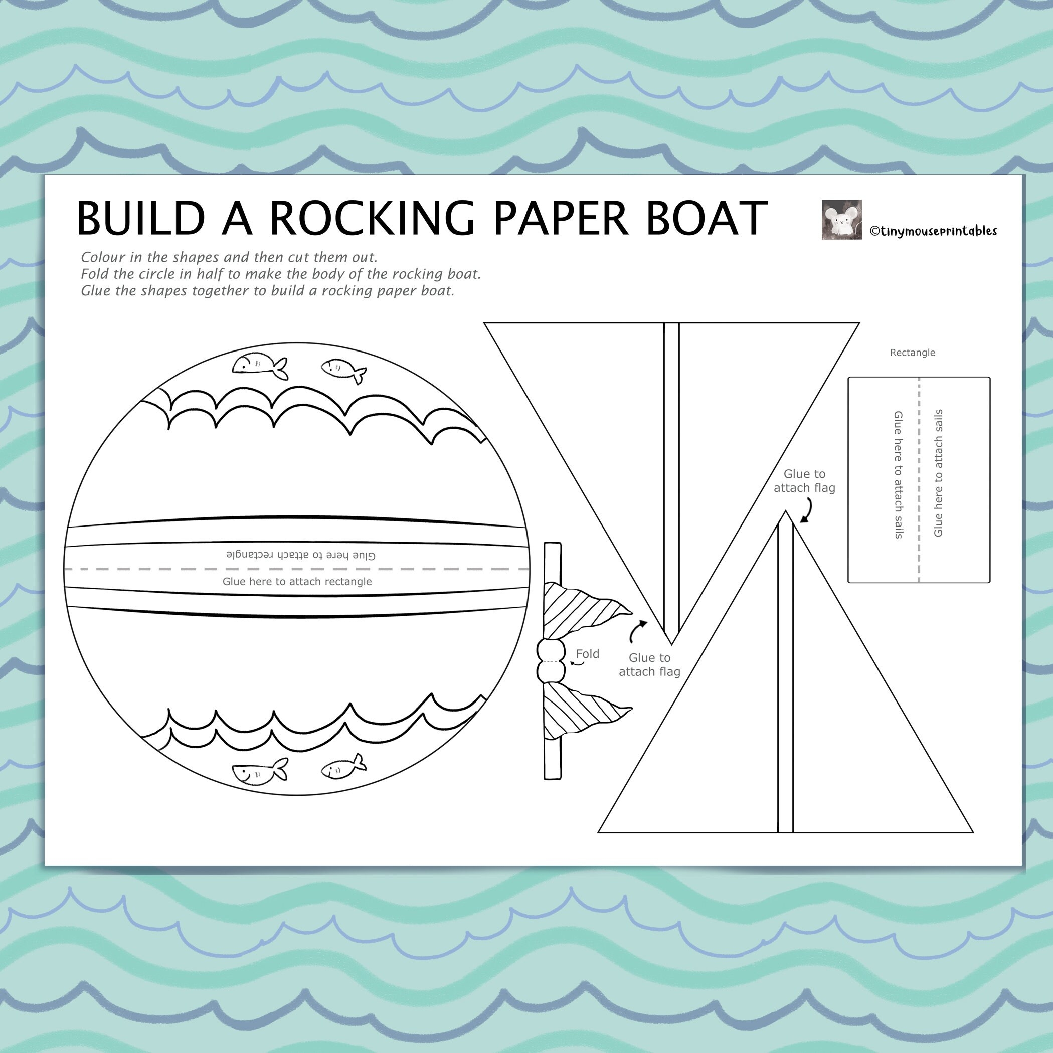 Build A Rocking Paper Boat Boat Craft Printable Activity Sheets 