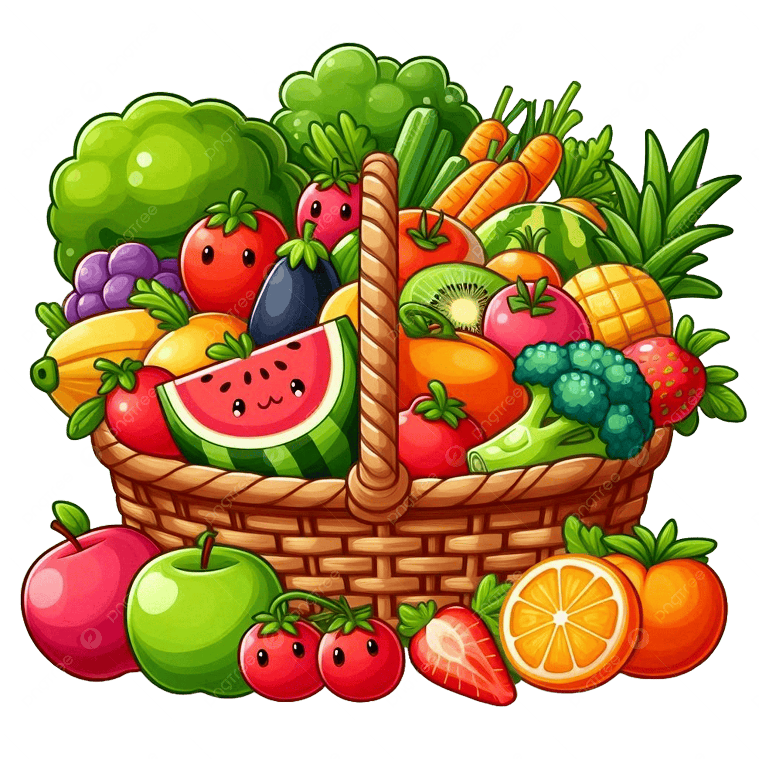 Cartoon Fruits And Vegetables PNG Transparent Images Free Download 