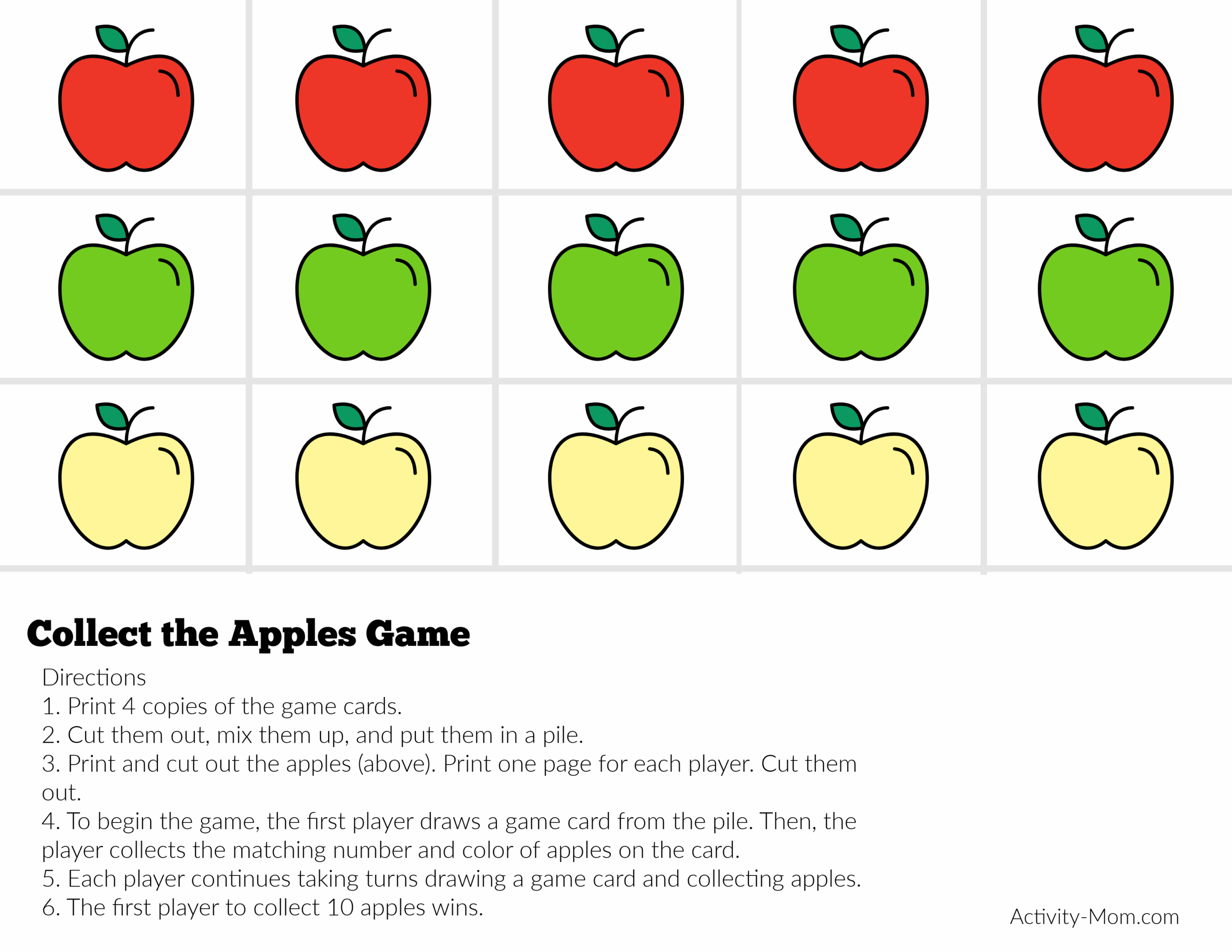 Collect The Apples Game The Activity Mom