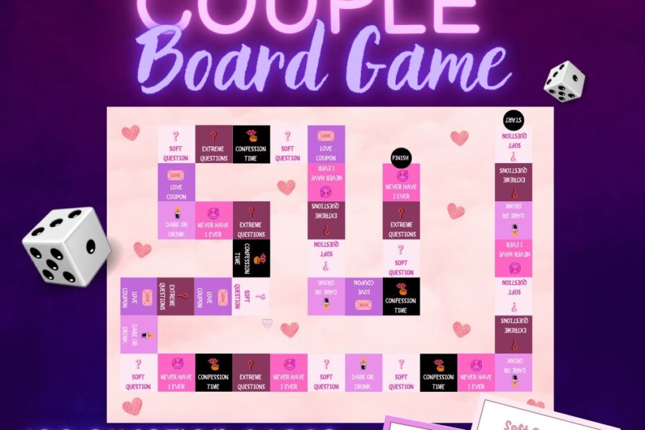 Couple Board Game Printable Board Game Couple Drink Game Date Night Game Adult Game For Couples Couples Truth Or Dare Questions Etsy