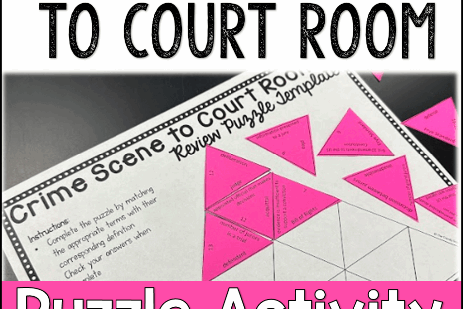 Crime Scene To Court Room Review Puzzle Activity Print U0026 Digital