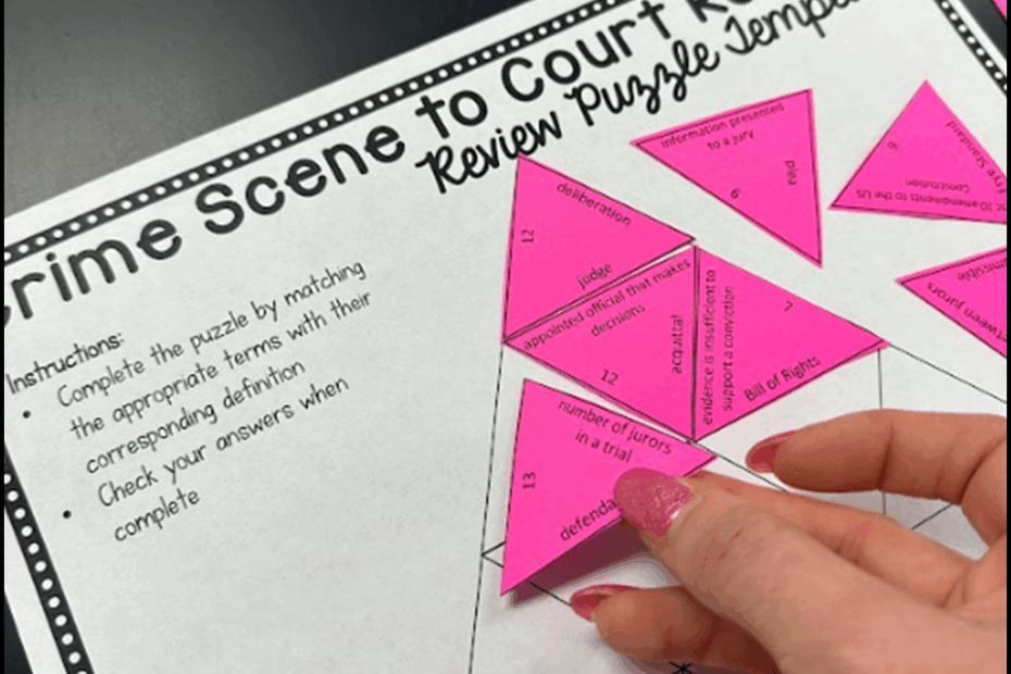 Crime Scene To Court Room Review Puzzle Activity Print U0026 Digital The Trendy Science Teacher