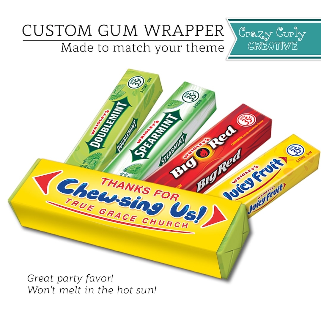 Customizable Juicy Fruit Gum Wrapper Custom Gum Wrapper 