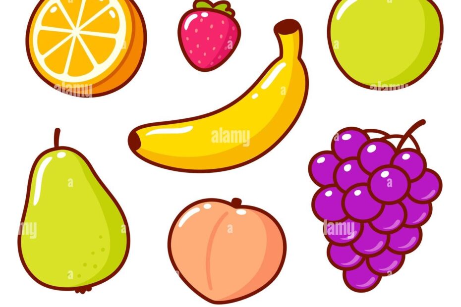 Cute Cartoon Fruit Doodle Set Orange And Banana Apple And Pear Peach Grapes And Strawberry Isolated Vector Illustration Collection Stock Vector Image U0026 Art Alamy