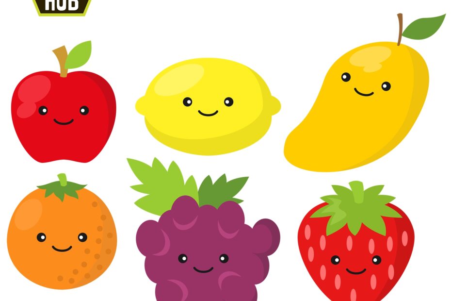 Cute Fruits Clip Art Set