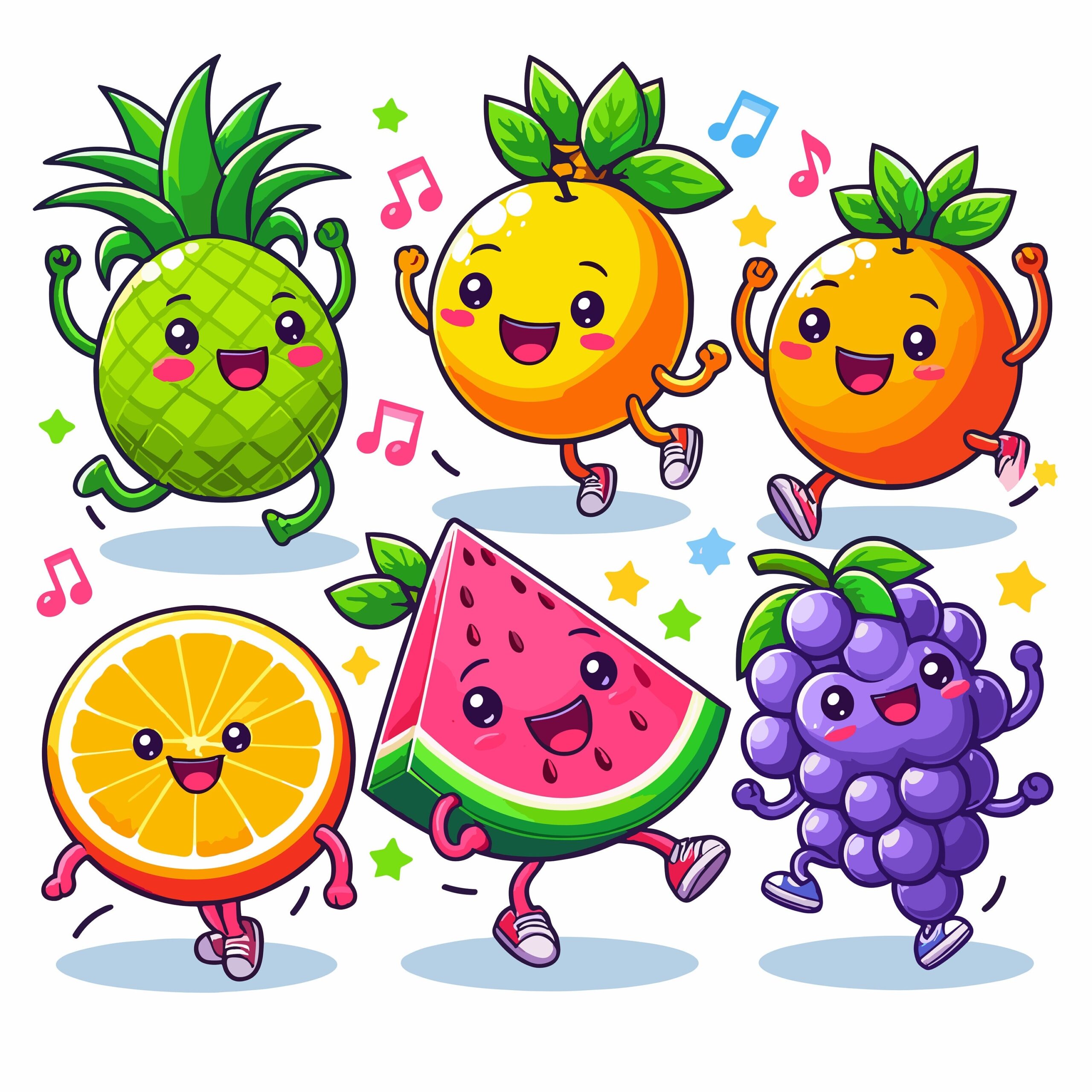 Dancing Fruits Dancing Fruit Fruits Svg Fruits Clipart Fruits Png Happy Fruits Svg Png Clipart Vector Fruits Vector
