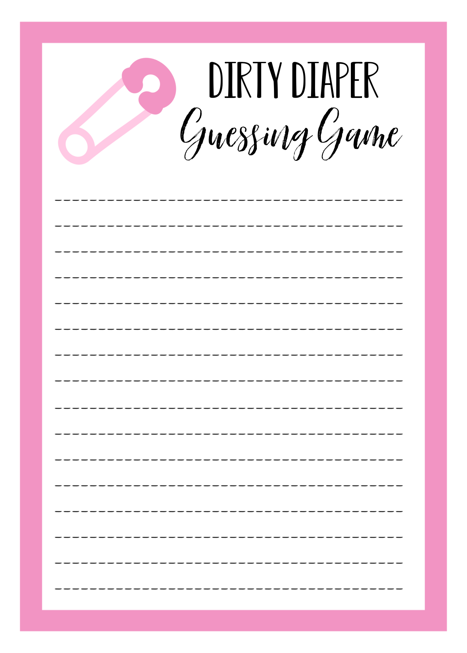 free printable baby shower diaper game