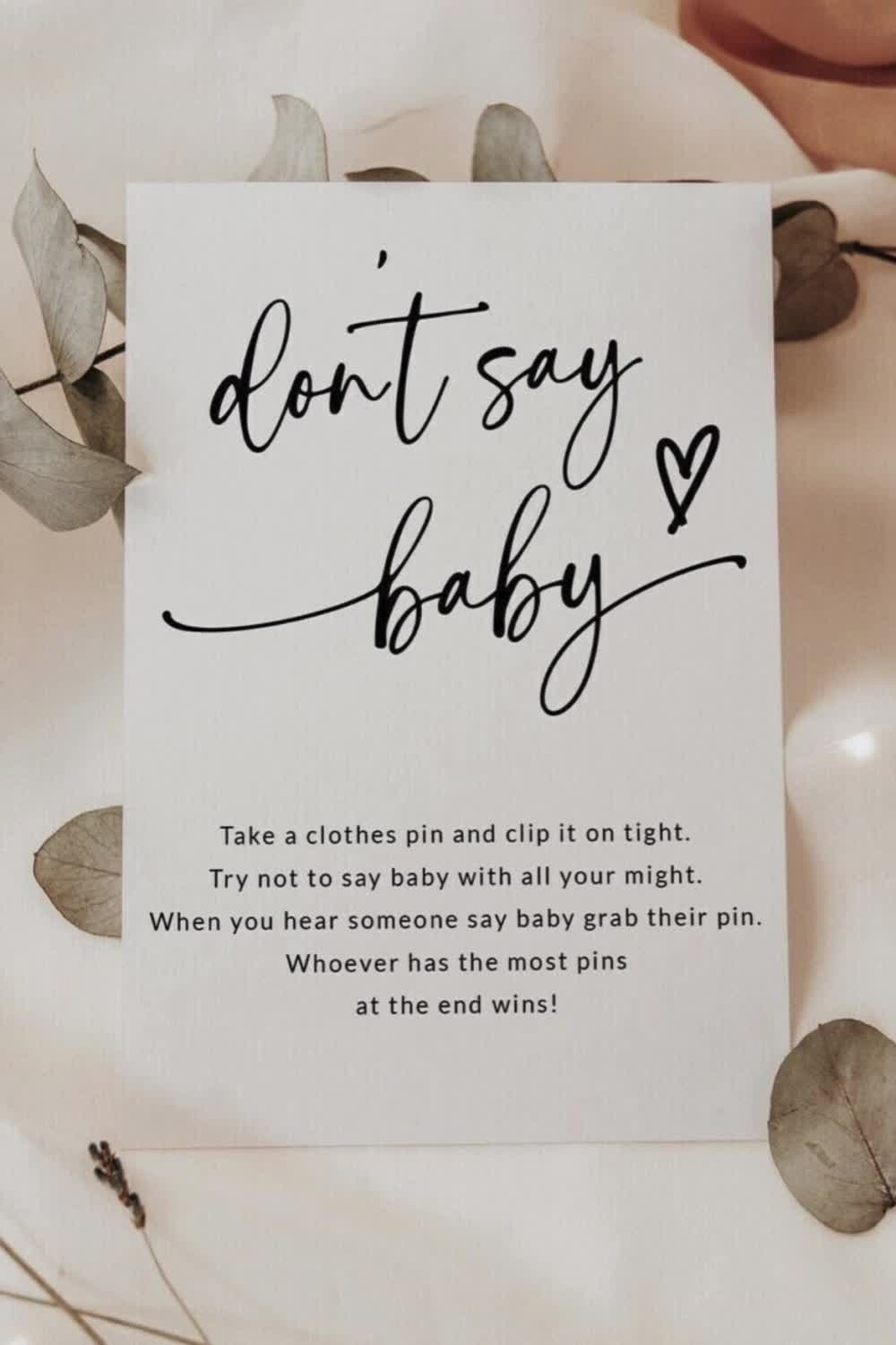 Don t Say Baby Game Don t Say Baby Sign Printable Baby Shower Games Printable Don t Say Baby