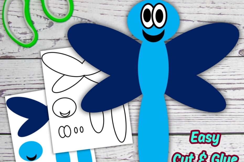 Dragonfly Craft Template For Kids In Preschool Kindergarten Elementary Or Homeschool Spring Cut And Glue Paper Craft Bug Craft Etsy