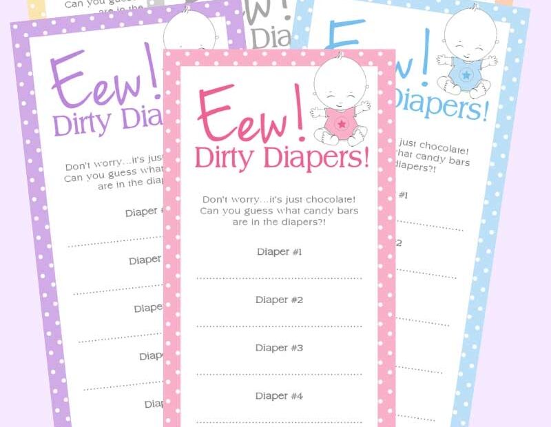 Eew Nasty Nappies Baby Shower Game Dirty Diapers Game