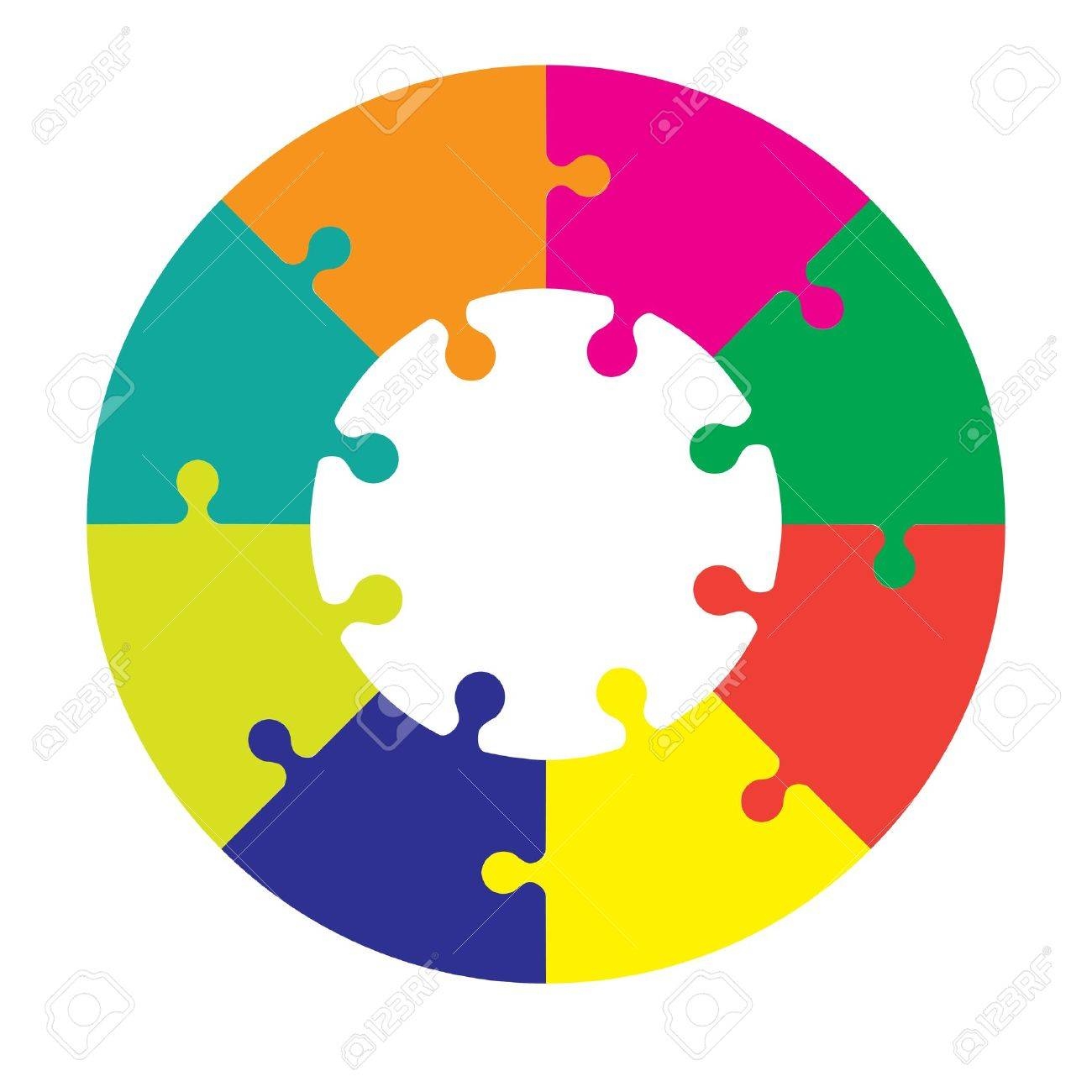 Eight Piece Jigsaw Wheel In Different Colors Royalty Free SVG Cliparts Vectors And Stock Illustration Image 19985329 