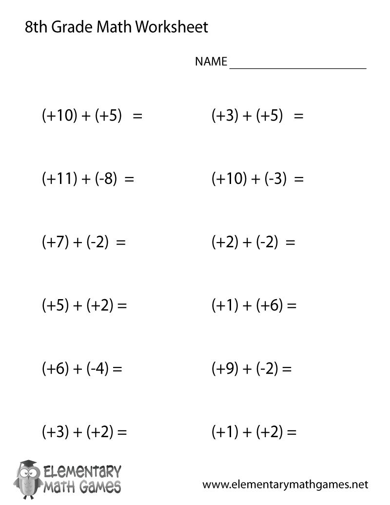 free printable 8th grade math games