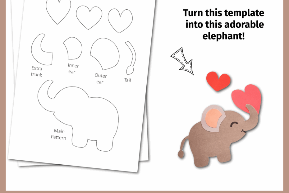 Elephant Papercraft Frosting And Glue Easy Crafts Games