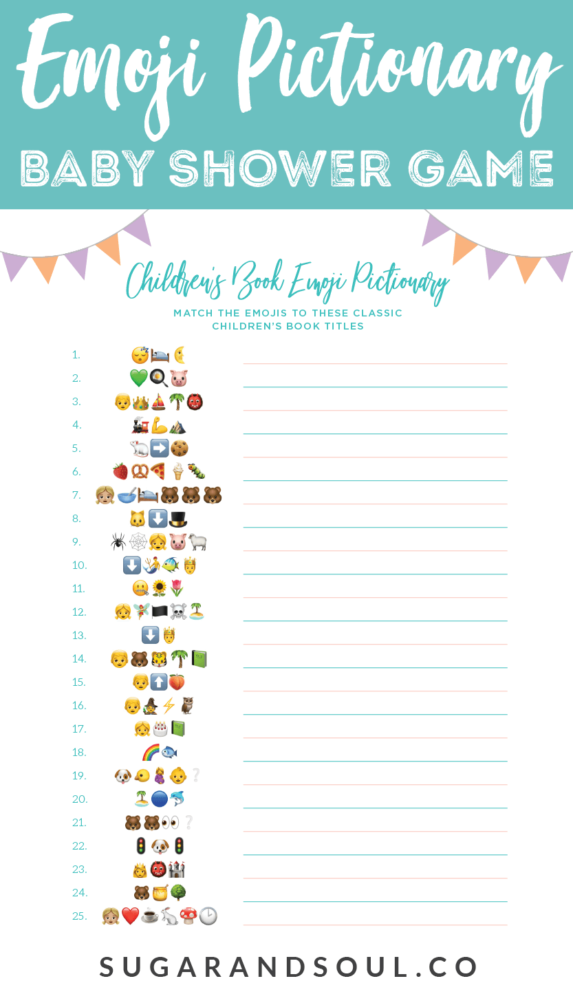free printable baby shower emoji game