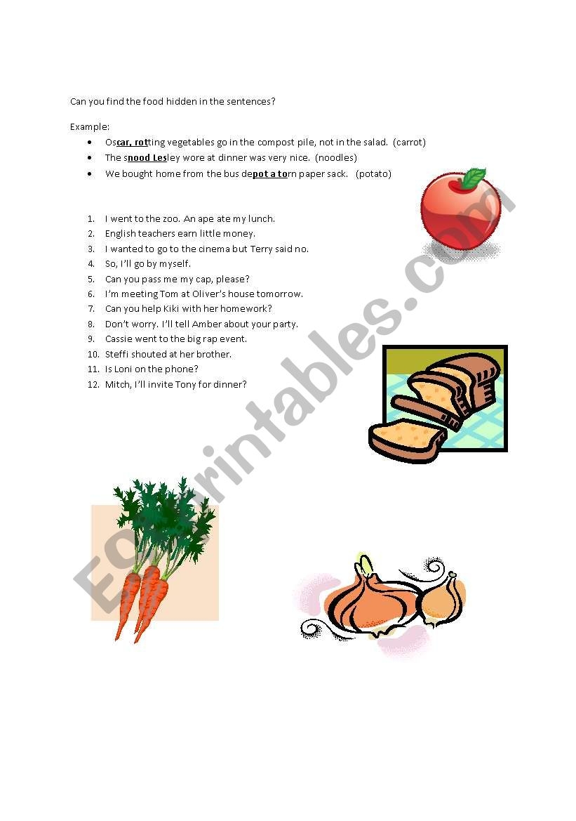 hidden pictures fruits and vegetables