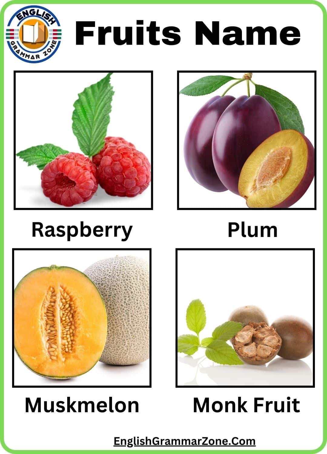 fruits pictures and names in english