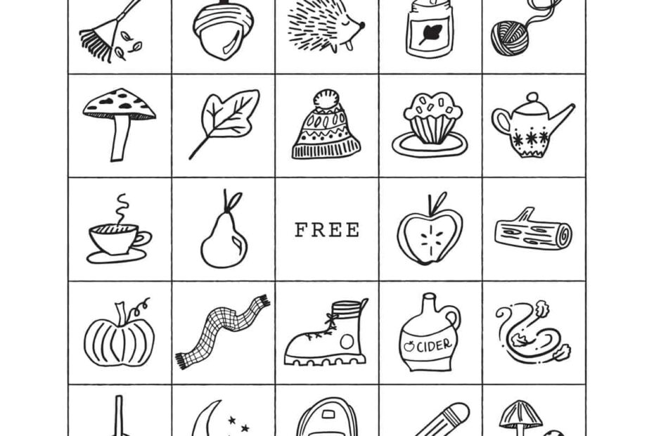 Fall Bingo For Kids Free Printable Game Childhood Magic