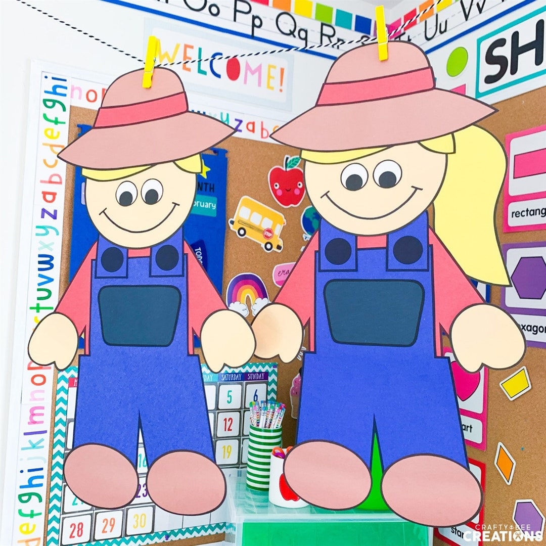 printable farmer craft template