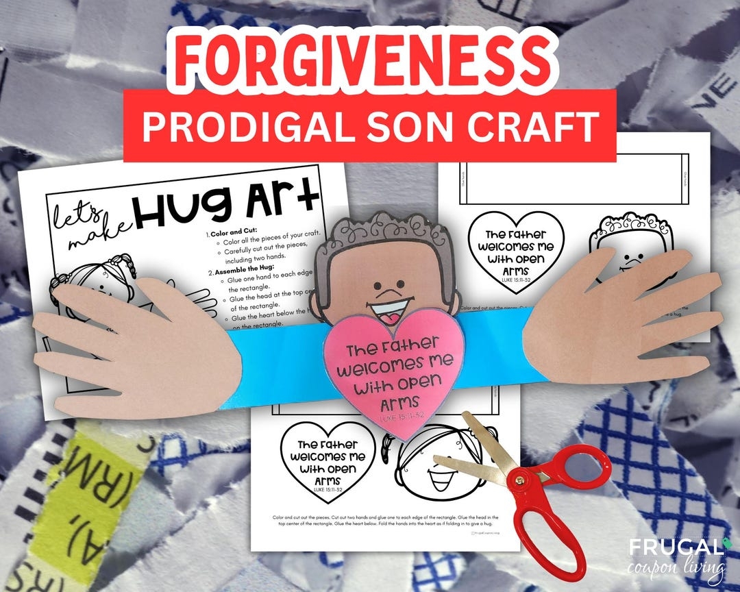 Forgiveness Craft For Kids The Prodigal Son Hug Craft Printable Bible Activity Luke 15 11 32 The Lost Son Bible Lesson On Forgiveness Etsy