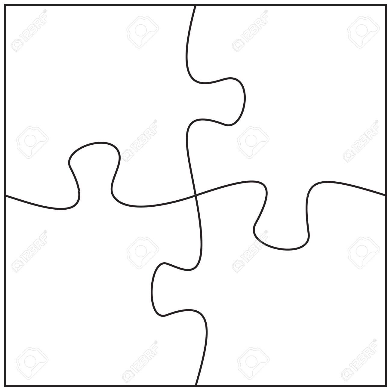 Four Jigsaw Pieces Template 4 Puzzle Pieces Connected Together Jigsaw Or Puzzle Elements Template Flat Vector Illustration Royalty Free SVG Cliparts Vectors And Stock Illustration Image 138003080 