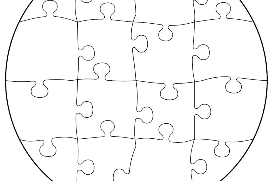 Four Piece Circle Puzzle Royalty Free Vector Image