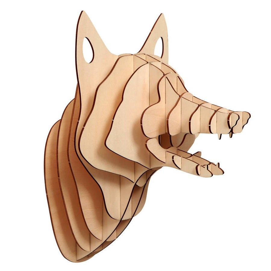 Fox Head 3d Laser Cutting Vector Plan Free DXF File Free Download 