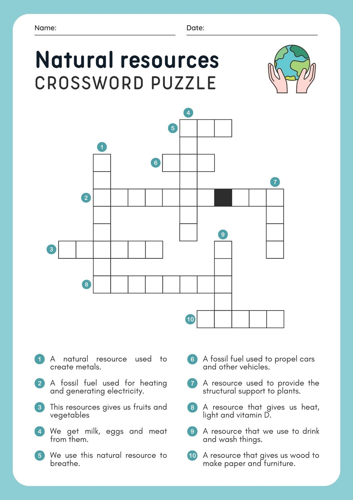cross word puzzle template