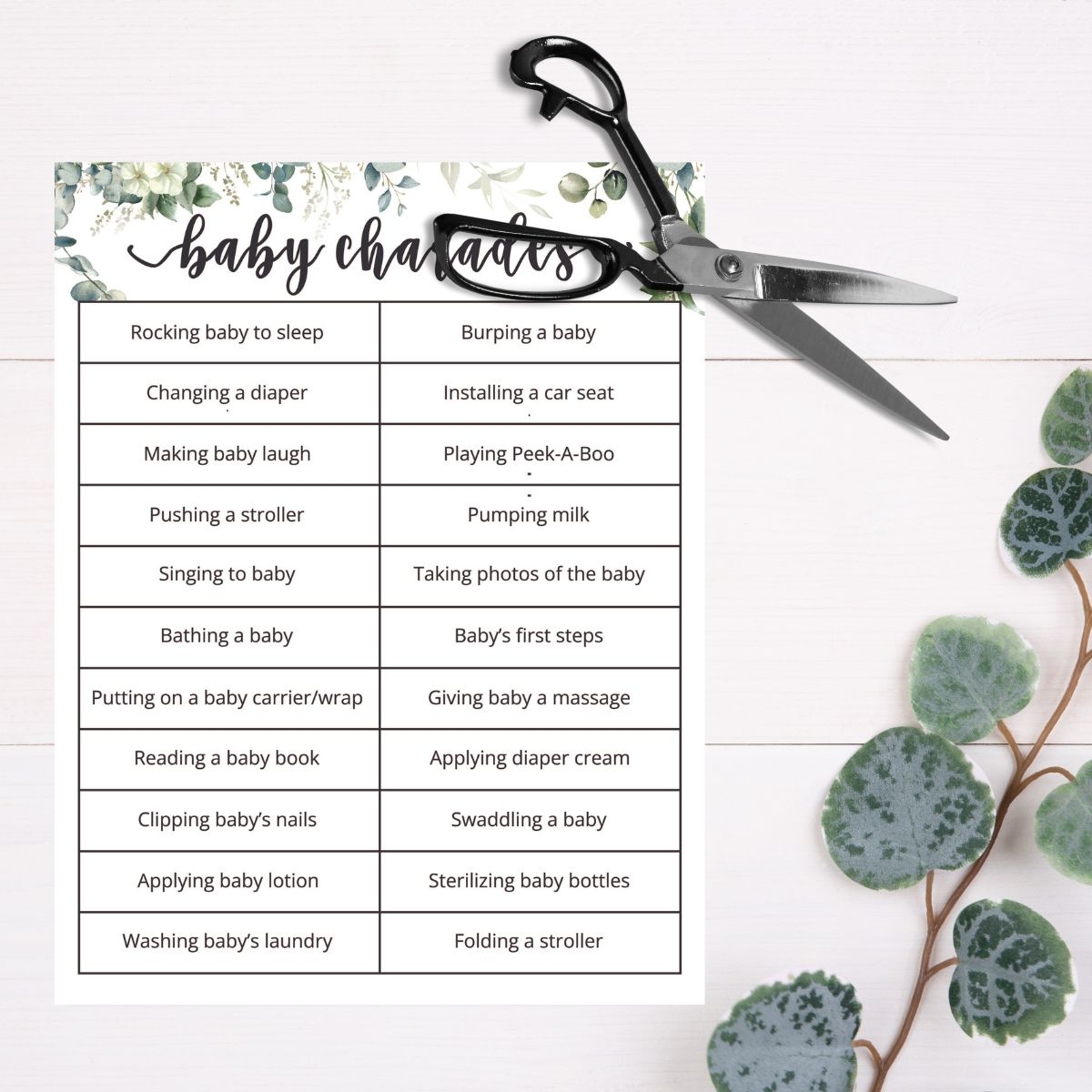 FREE Baby Shower Charades Printable 4 Different Designs Leap Of Faith Crafting