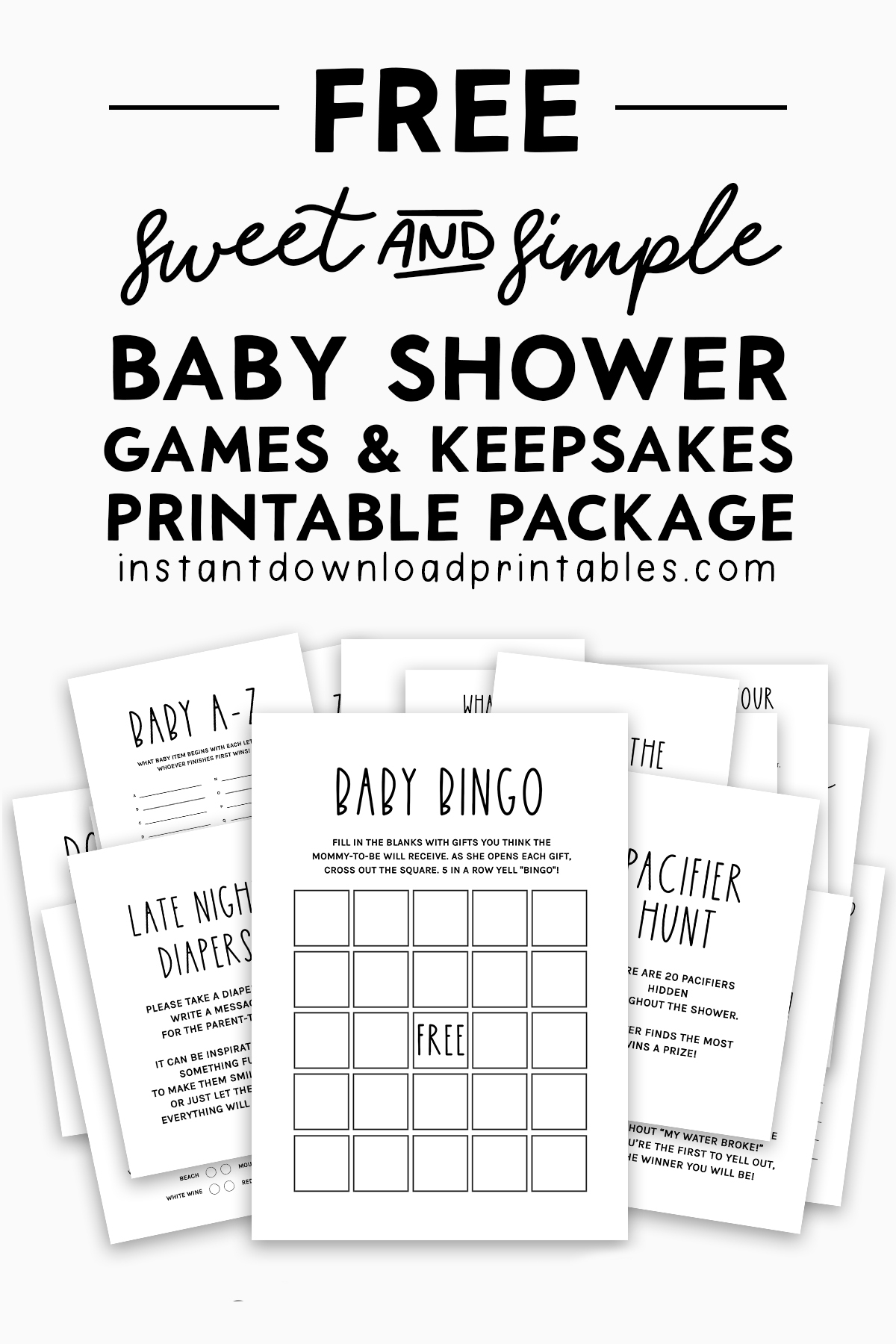 free printable baby shower games who did it first