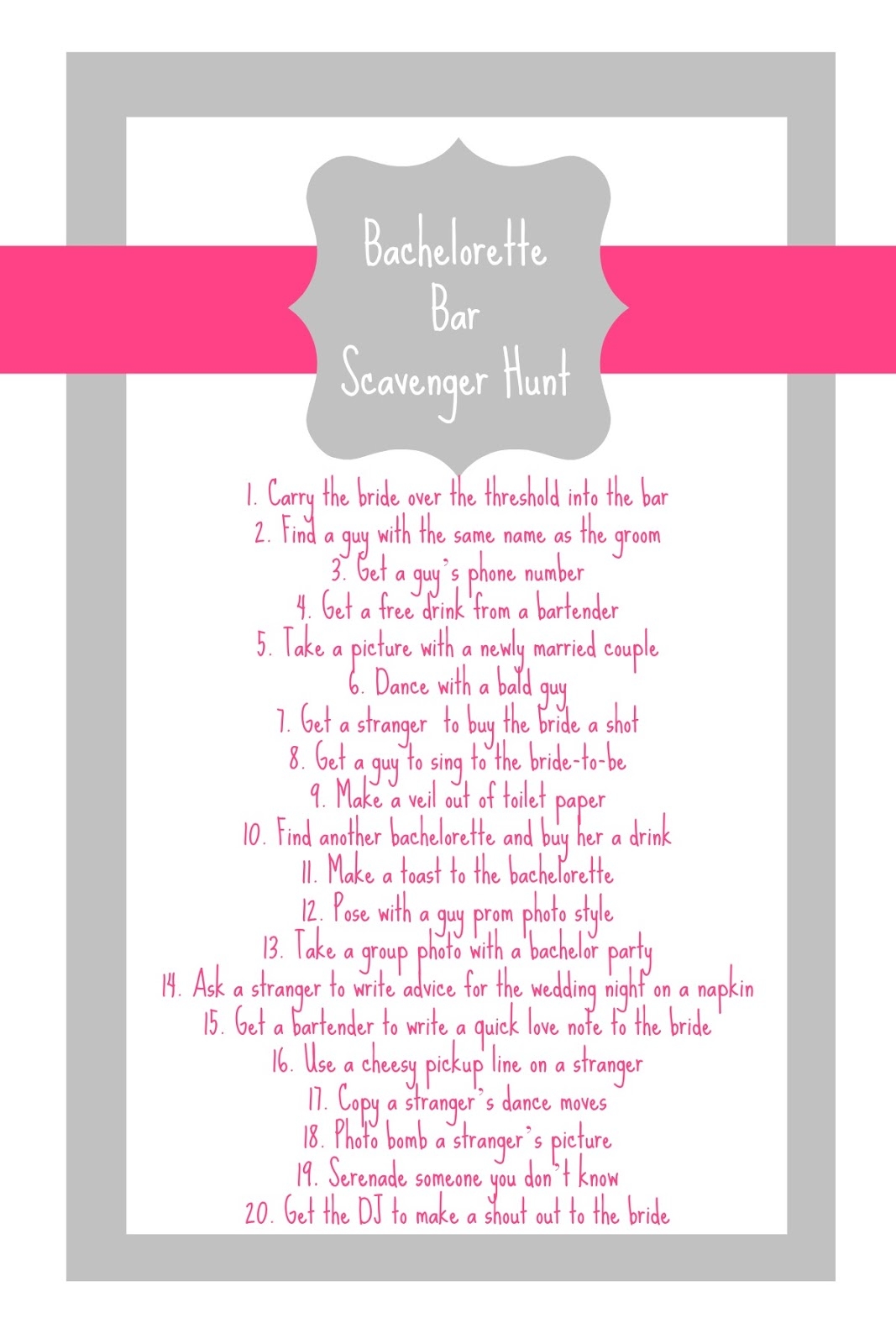 free printable bachelorette scavenger hunt game