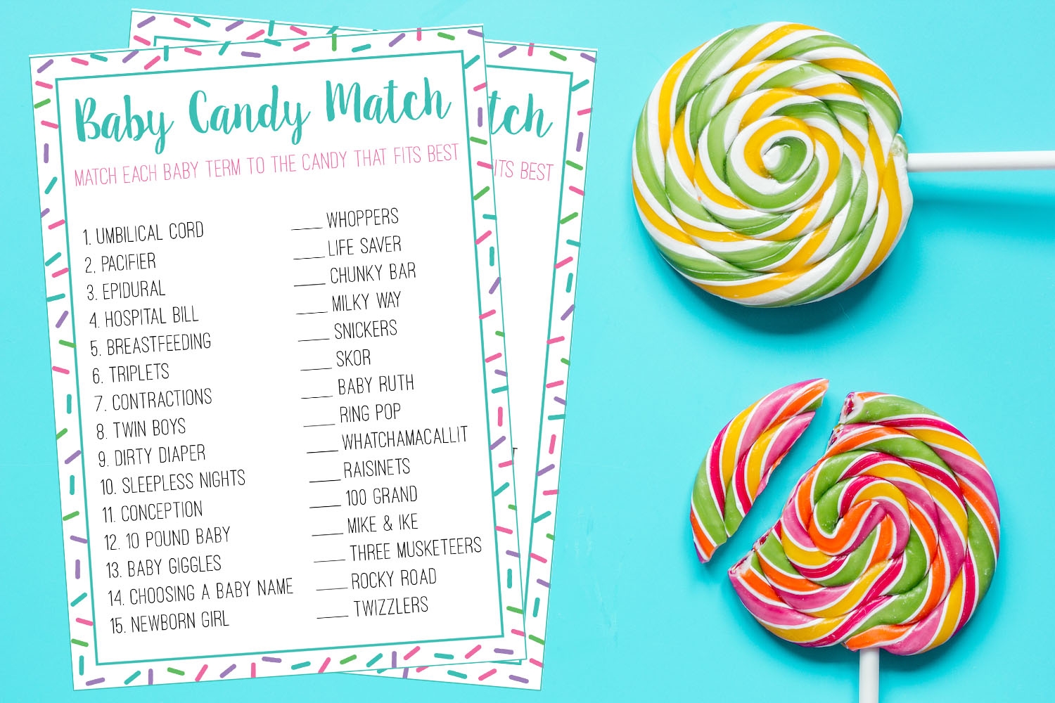 free printable baby shower games candy bars