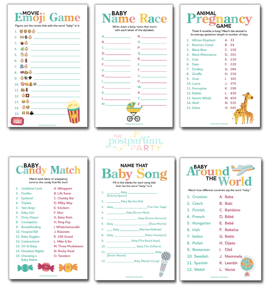 Free Candy Match Baby Shower Game The Postpartum Party