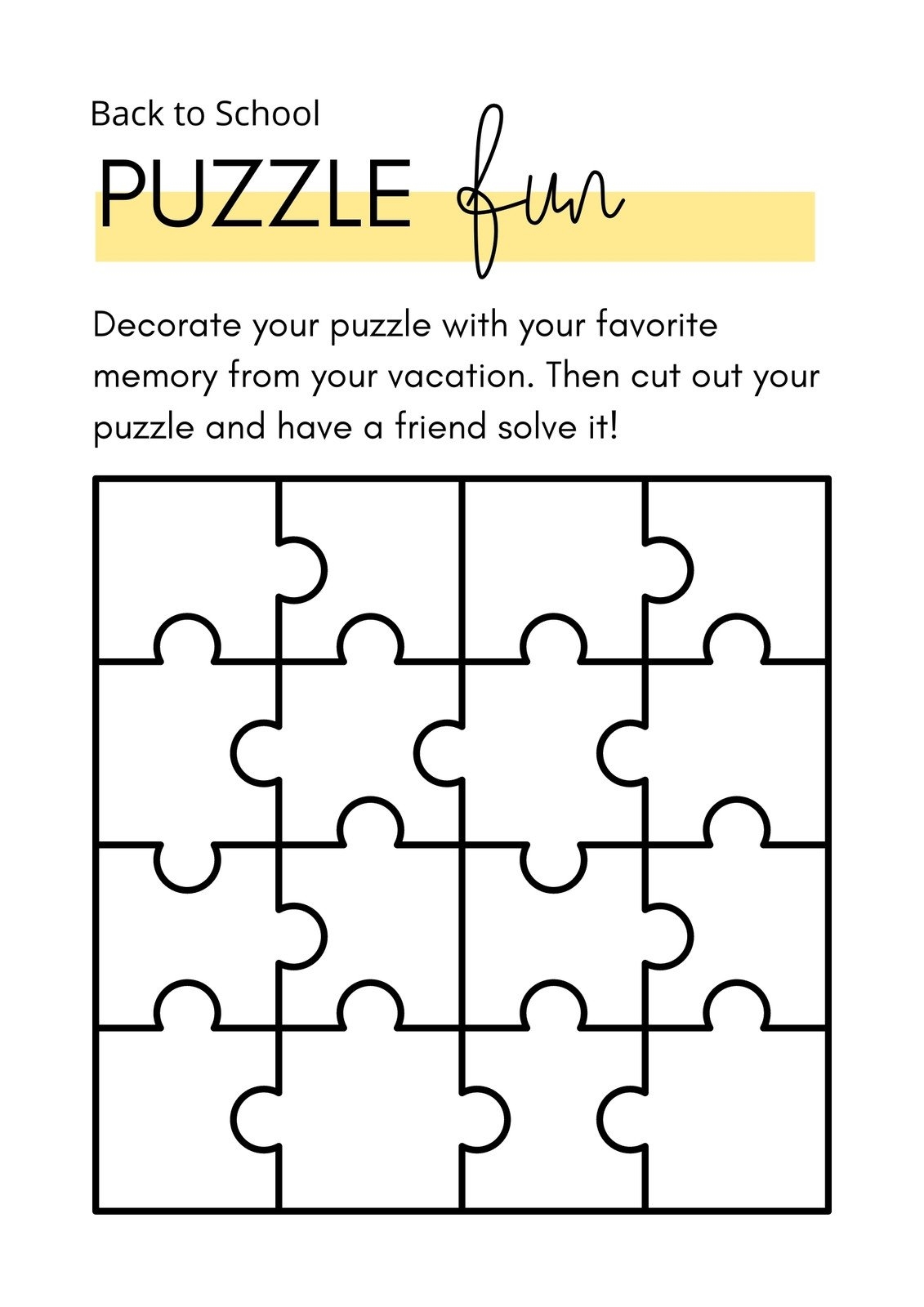 blank puzzle template free