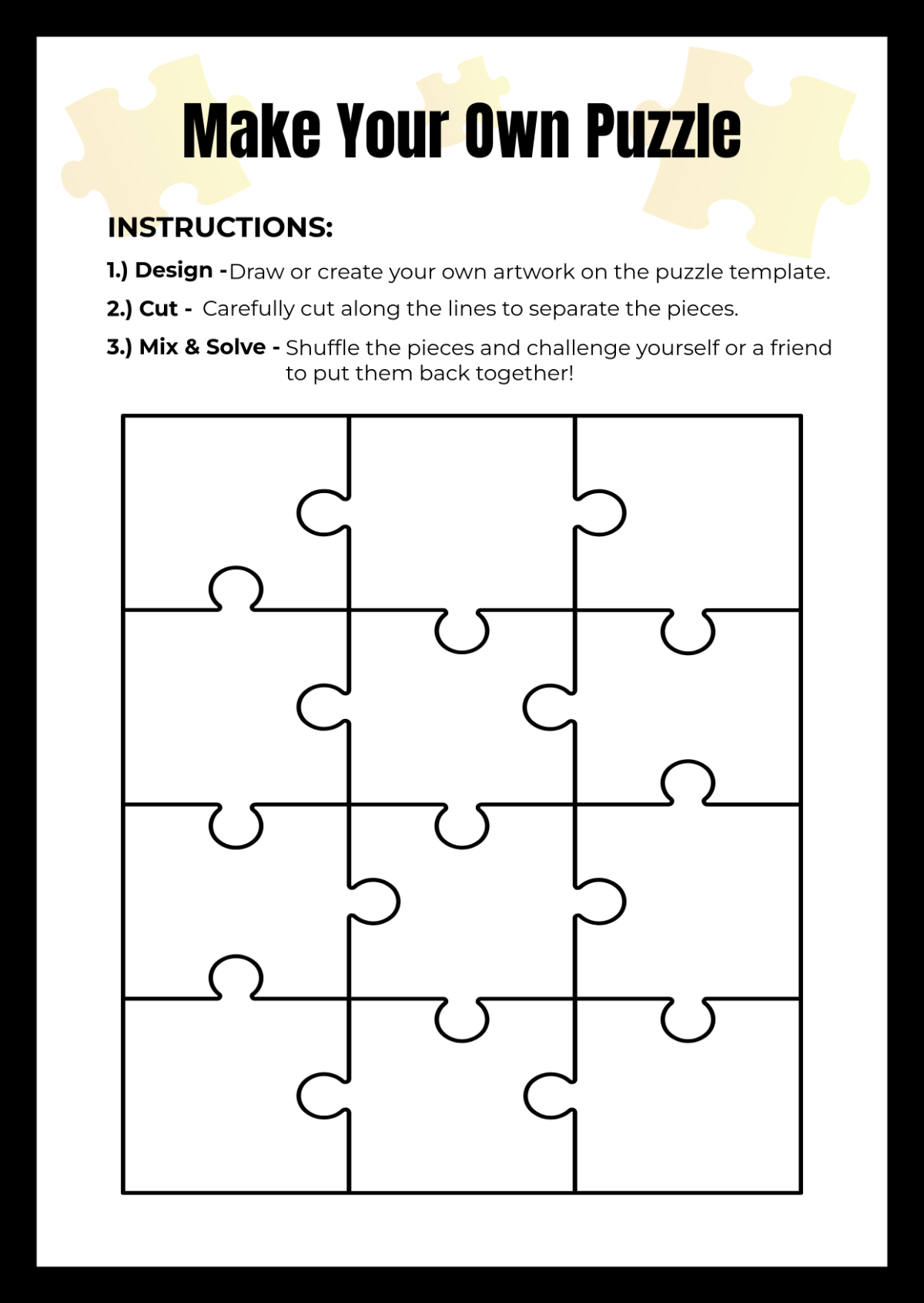 create a puzzle template