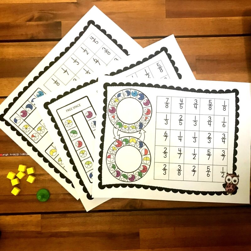free printable 4th grade fraction games