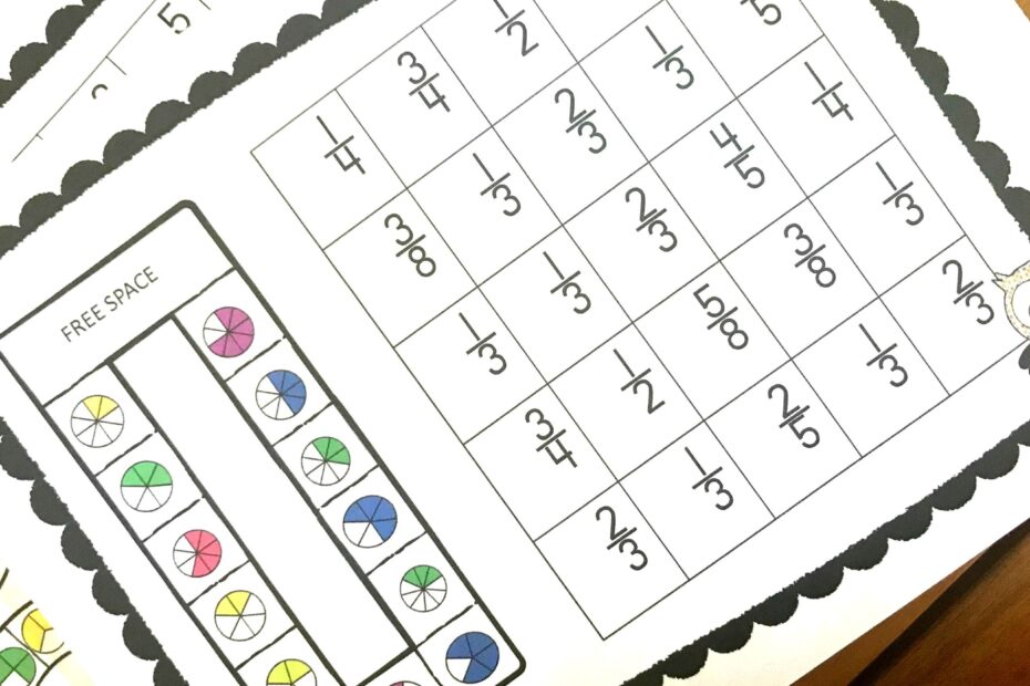 FREE No Prep FREE Printable Fraction Games For Kids